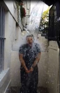 Dr Greig Mclean doing Ice Bucket Challenge